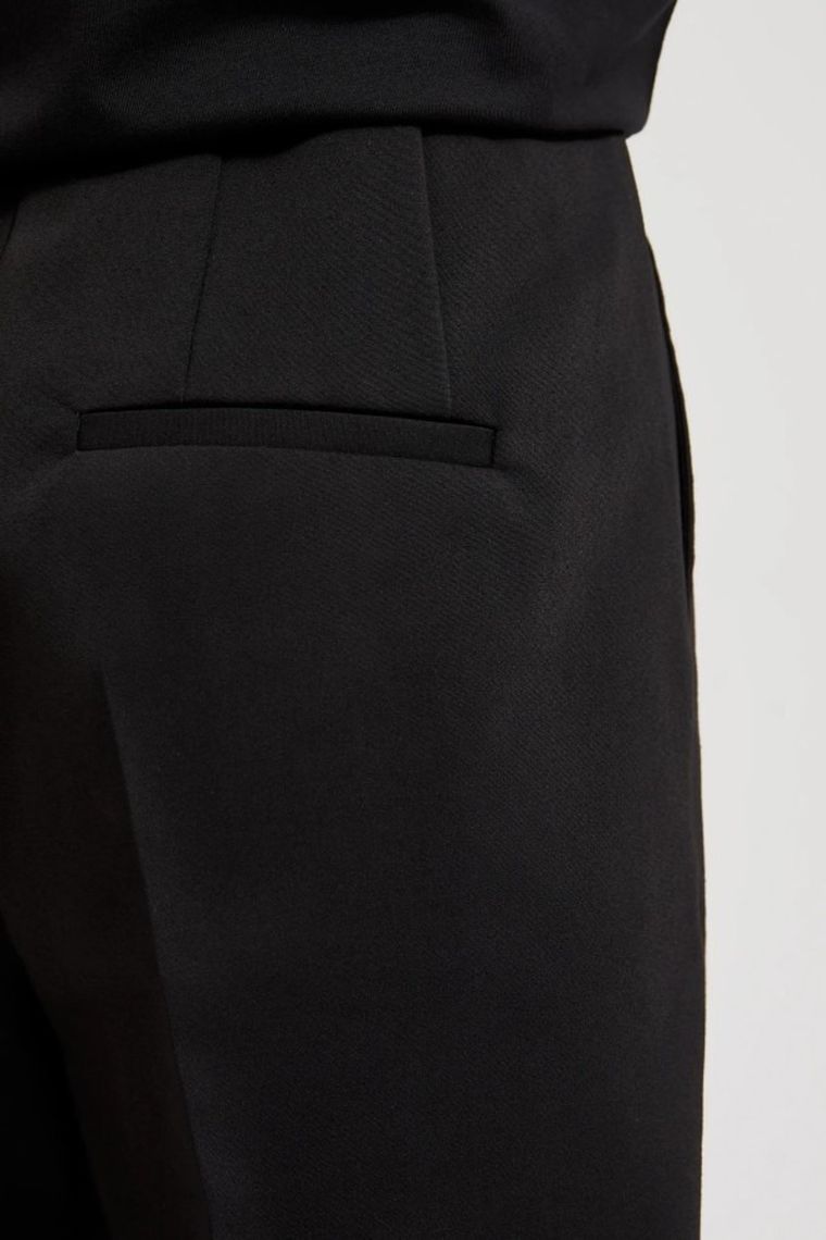 Spodnie materiałowe damskie, czarne, Moodo