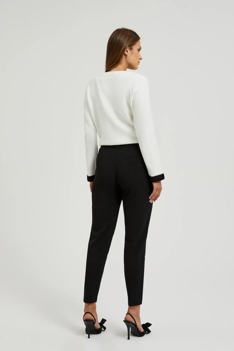 Spodnie materiałowe damskie, czarne, Moodo