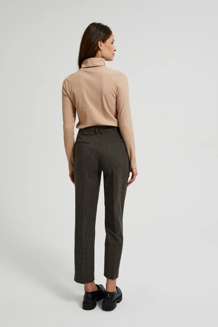 Spodnie materiałowe damskie, czarne, Moodo