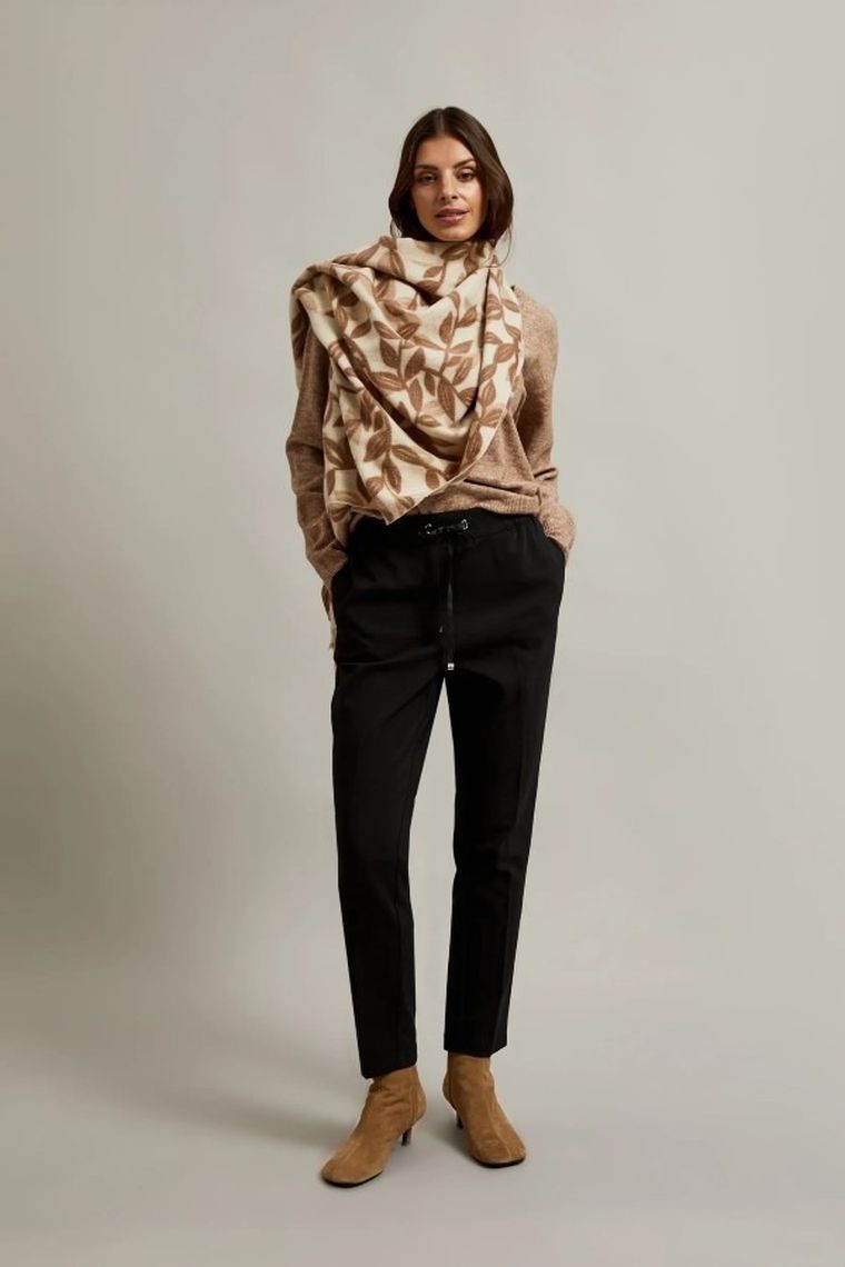 Spodnie materiałowe damskie, czarne, Moodo