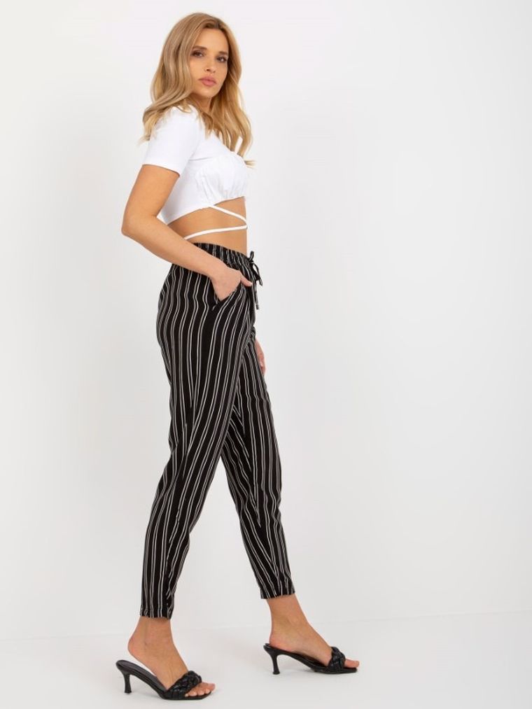 Spodnie materiałowe damskie, czarne, Sublevel