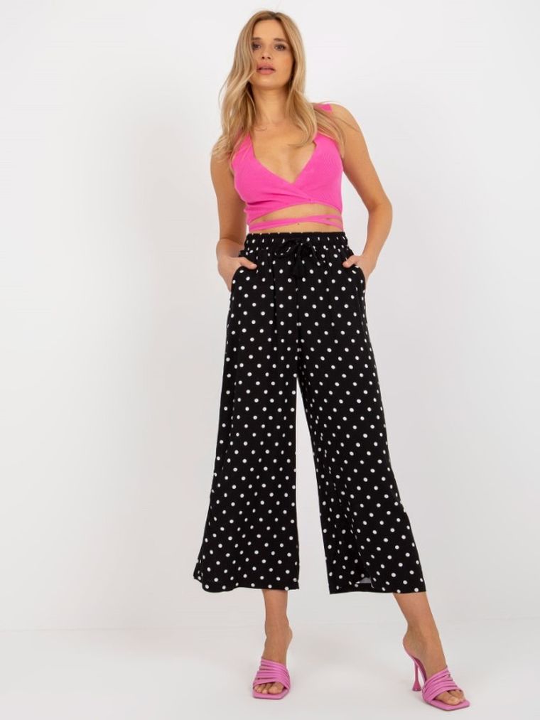 Spodnie materiałowe damskie, czarne, Sublevel