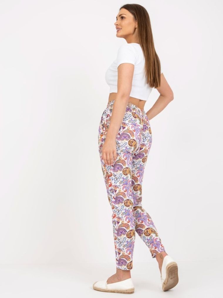 Spodnie materiałowe damskie, fioletowe, Sublevel