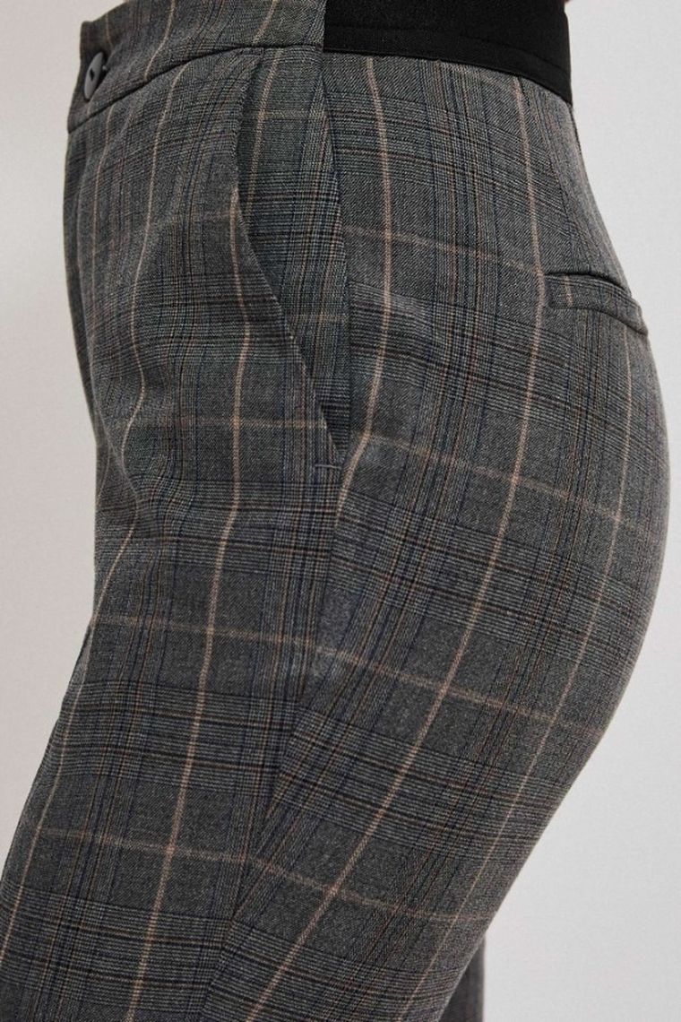 Spodnie materiałowe damskie, grafitowe, Moodo