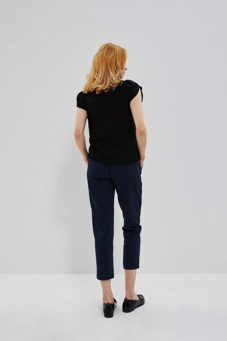 Spodnie materiałowe damskie, granatowe, Moodo