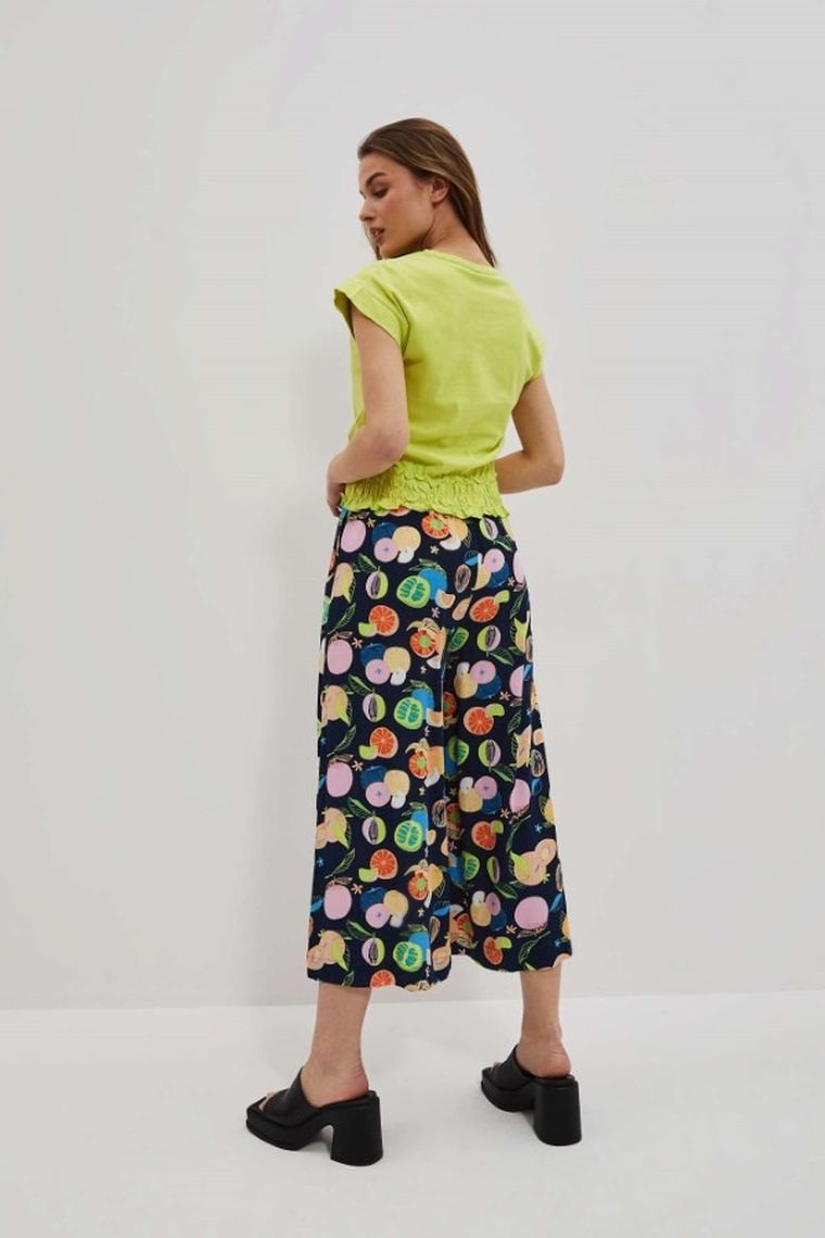 Spodnie materiałowe damskie, granatowe, Moodo