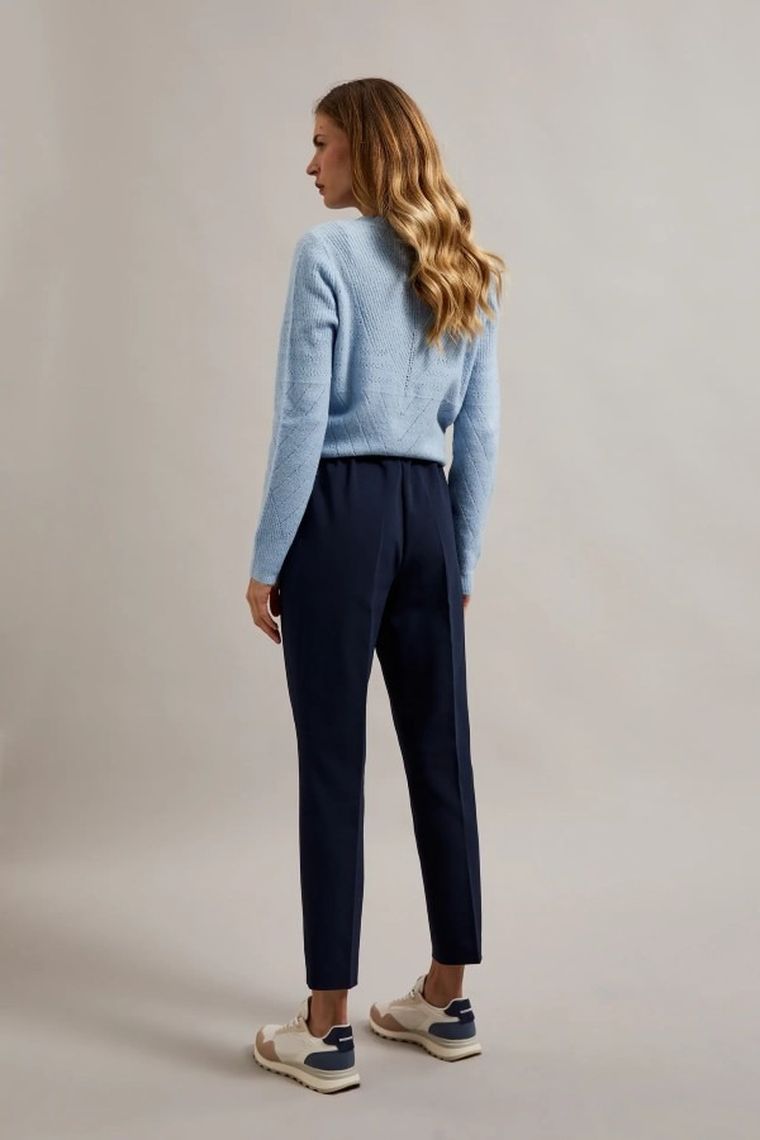 Spodnie materiałowe damskie, granatowe, Moodo