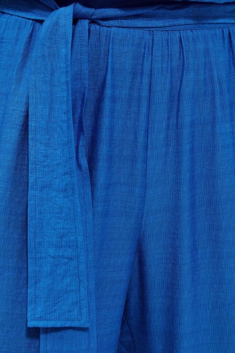 Spodnie materiałowe damskie, niebieskie, Moodo