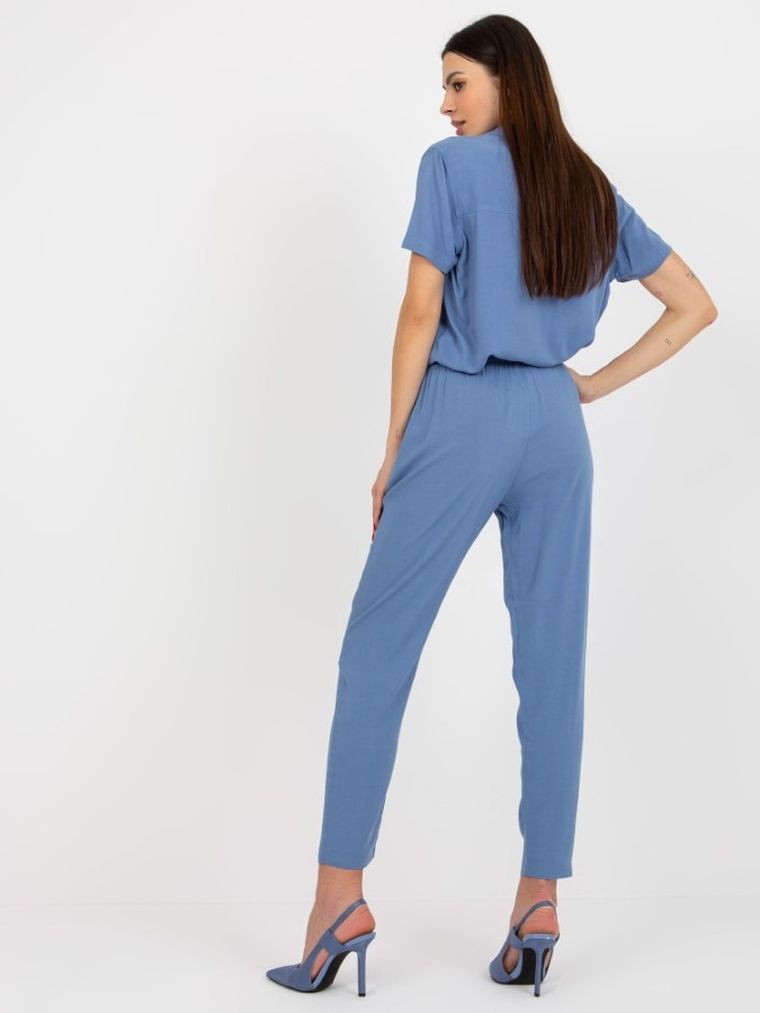 Spodnie materiałowe damskie, niebieskie, Sublevel