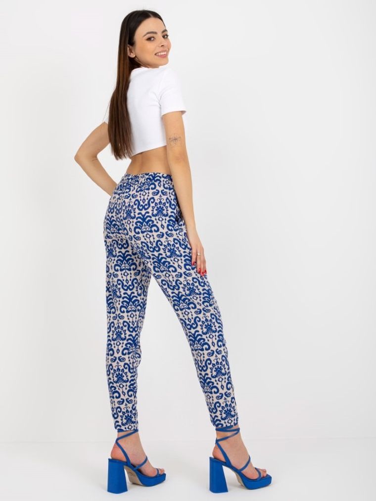 Spodnie materiałowe damskie, niebieskie, Sublevel