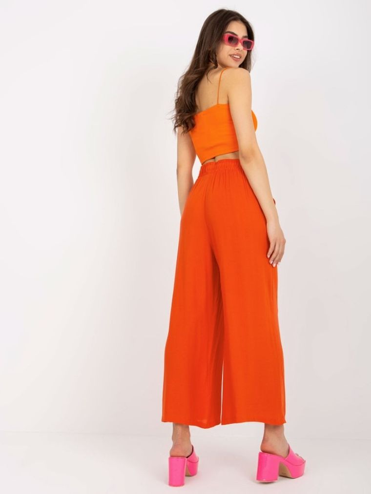 Spodnie materiałowe damskie, pomarańczowe, Sublevel