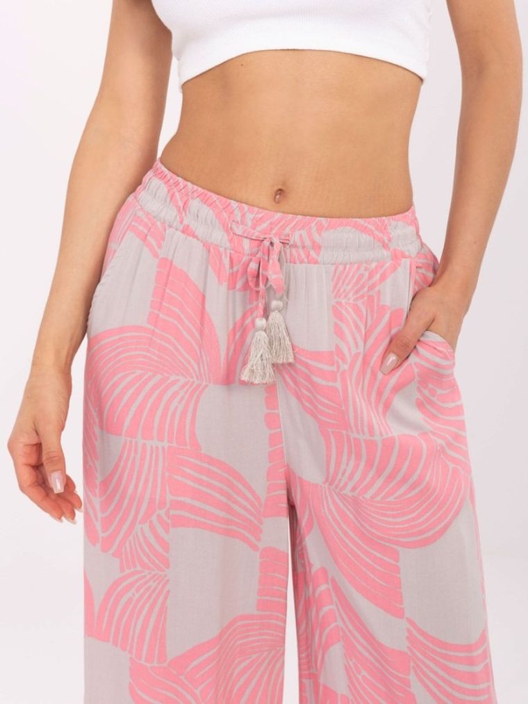 Spodnie materiałowe damskie, różowe, Sublevel