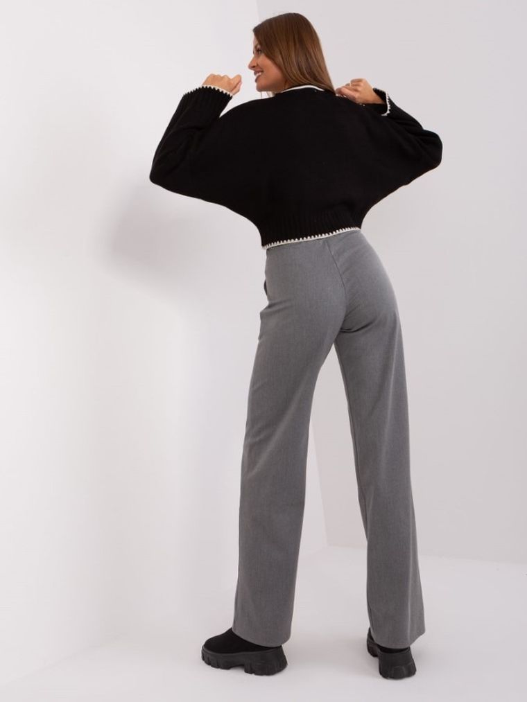 Spodnie materiałowe damskie, szare, Lakerta