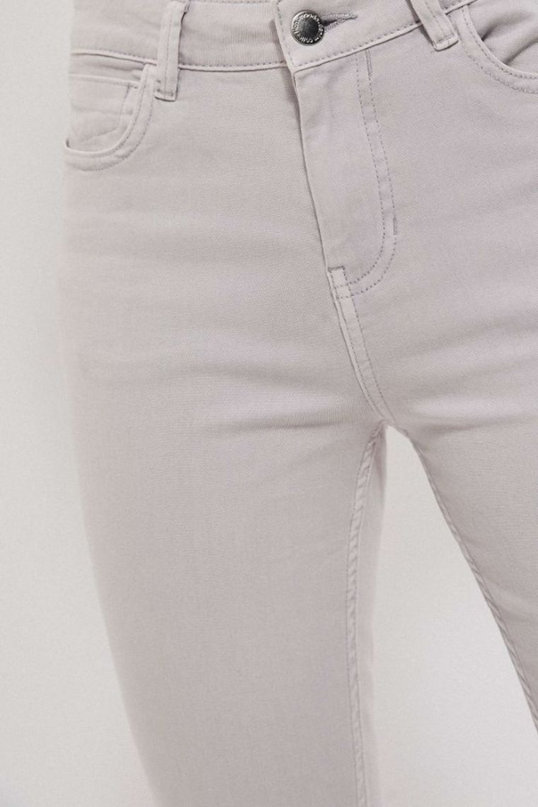 Spodnie materiałowe damskie, szare, Moodo