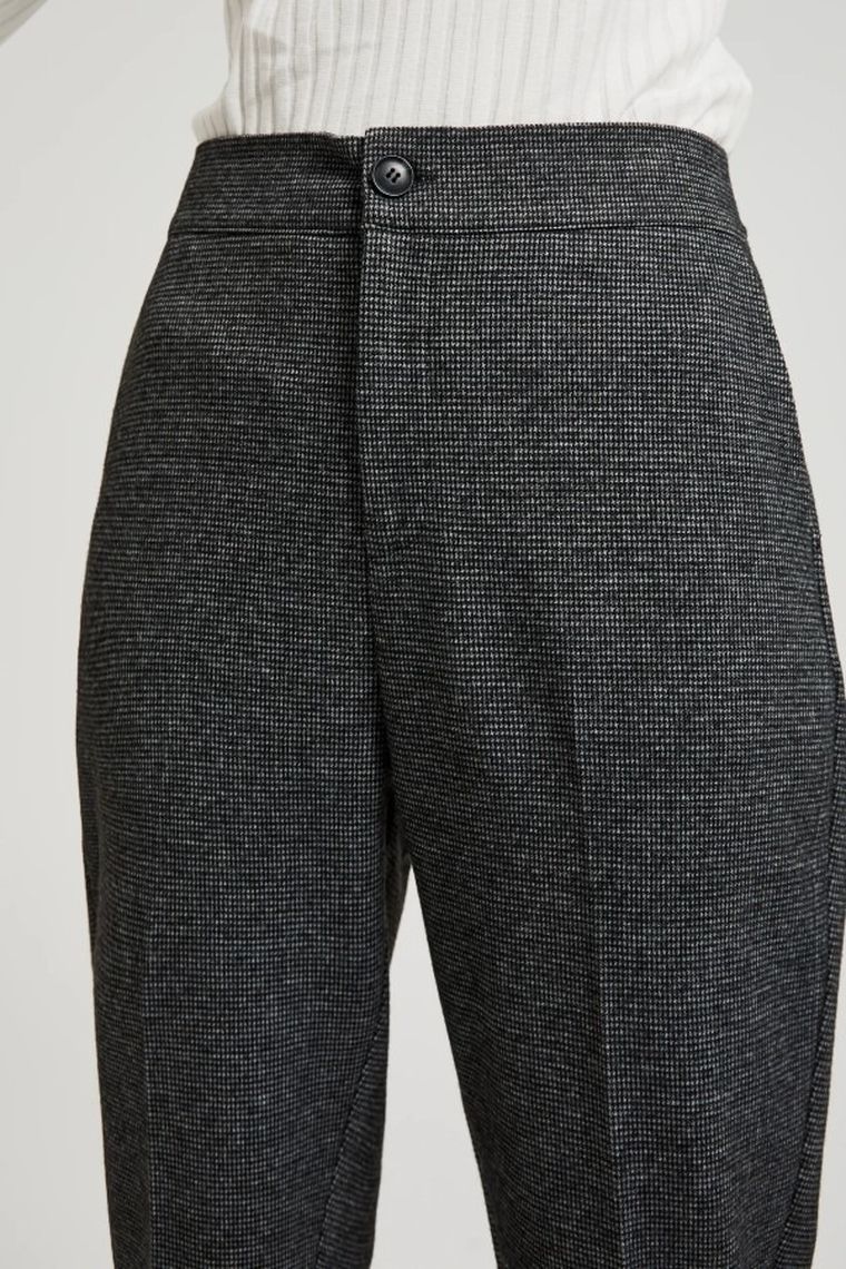 Spodnie materiałowe damskie, szare, Moodo