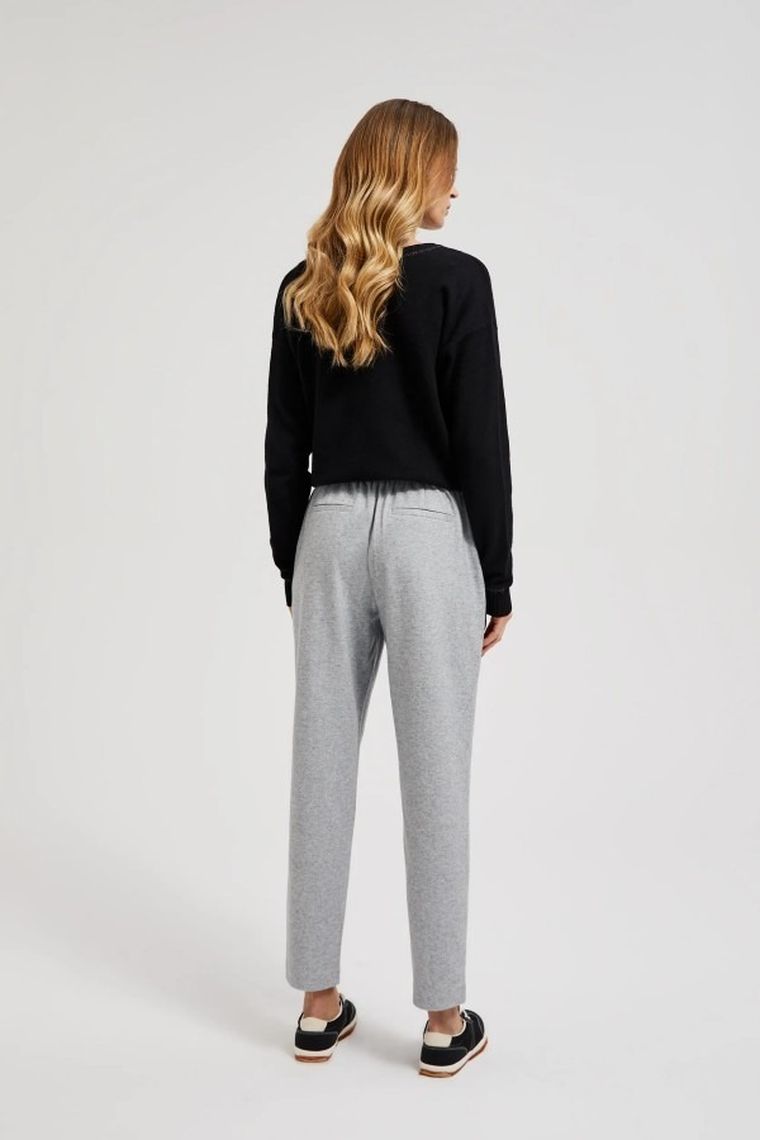 Spodnie materiałowe damskie, szare, Moodo