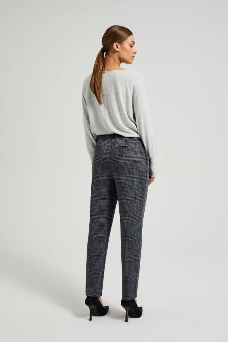 Spodnie materiałowe damskie, szare, Moodo