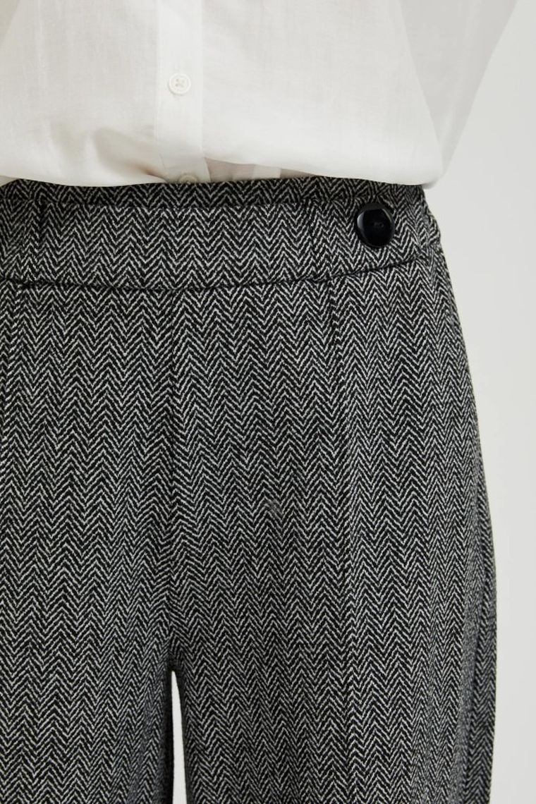 Spodnie materiałowe damskie, szare, Moodo