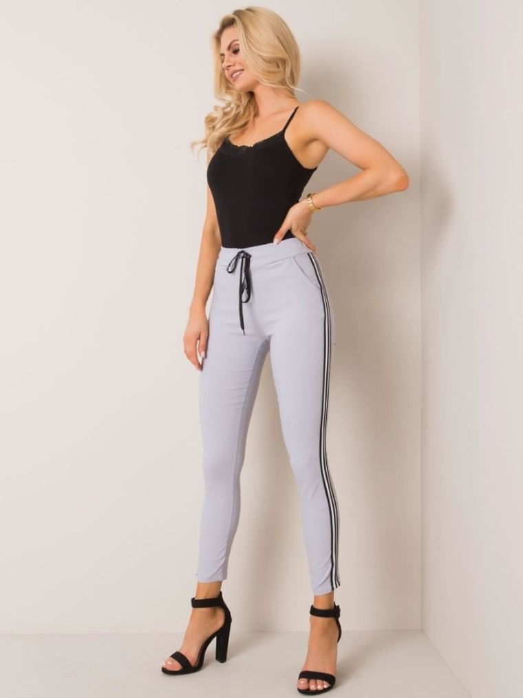 Spodnie materiałowe damskie, szare, Och Bella