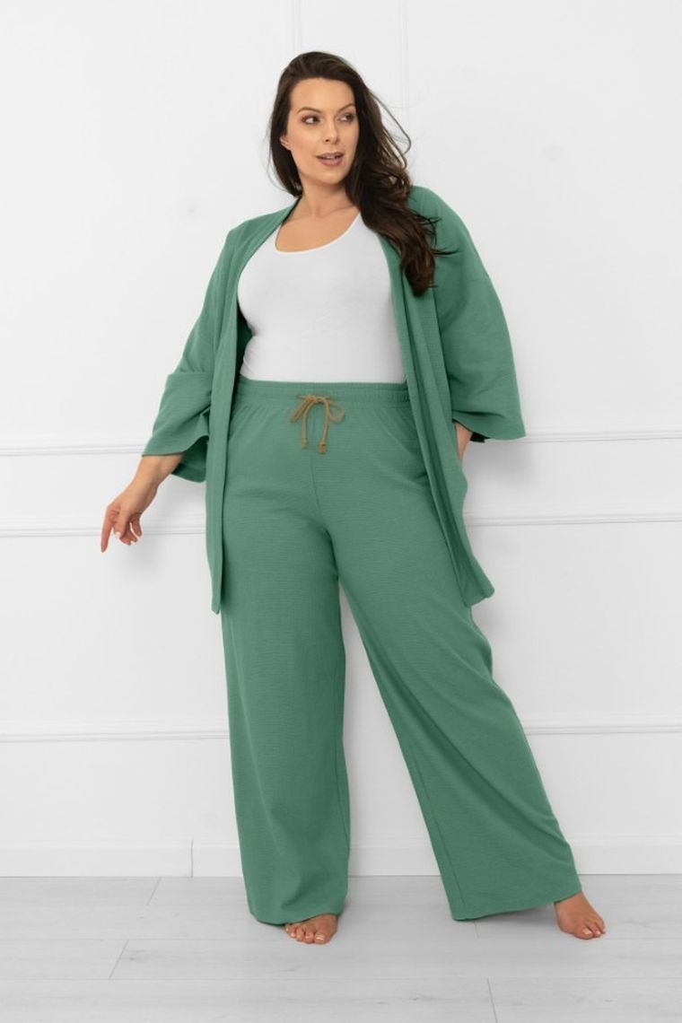 Spodnie materiałowe damskie, zielone, Bono, Italian Fashion