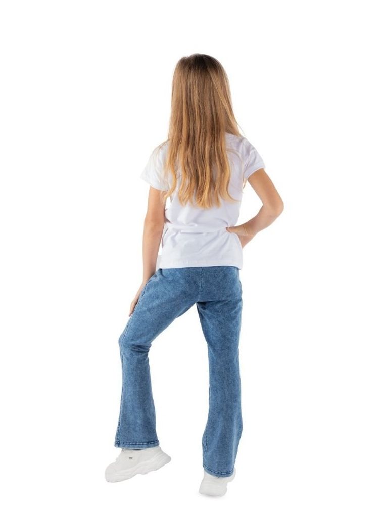 Spodnie materiałowe dziewczęce, dzwony, niebieskie, Tup Tup