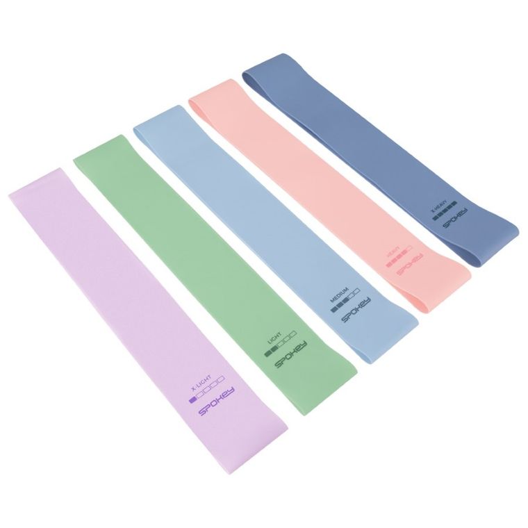 Spokey, Artio set, zestaw gum fitnesowych, pastelowe, 5 szt.