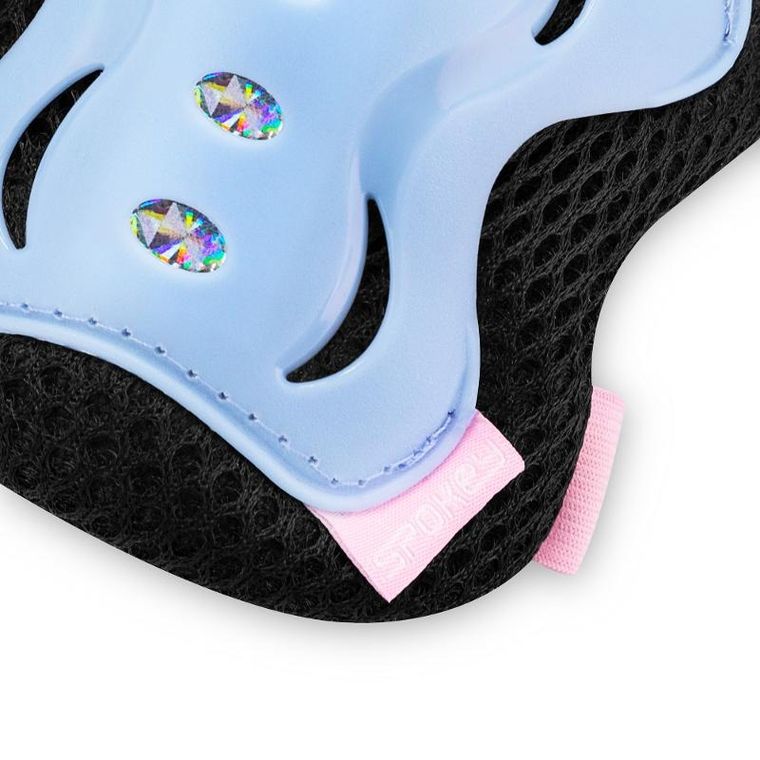 Spokey, Shield, zestaw ochraniaczy, niebiesko-różowe, rozmiar L