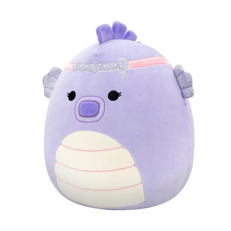 Squishmallows, Little Plush, Eartha, fioletowy konik morski, maskotka, 19 cm