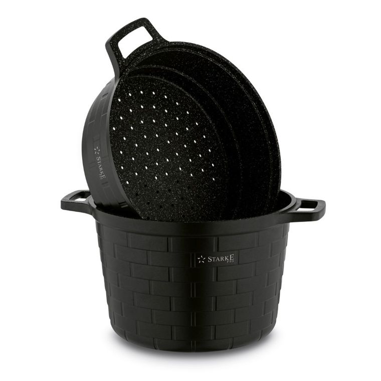 Starke, Brick Marble, garnek do gotowania na parze + nakładki silikonowe, 6.3l