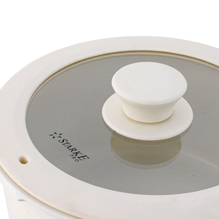 Starke Pro, Compacti Creamy, zestaw garnków z pokrywką i patelnie, 7 elementów