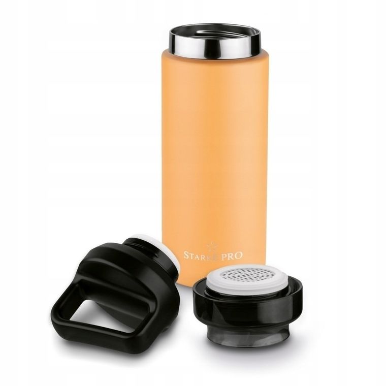 Starke Pro, Lazaro, butelka termiczna z sitkiem, pomarańczowa, 400 ml
