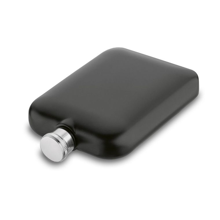 Starke Pro, piersiówka nierdzewna z lejkiem, czarna, 170 ml + etui color box