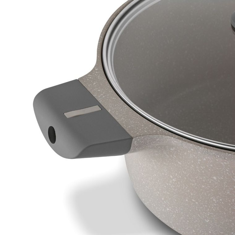 Starke Pro, Stoneware Marble, zestaw garnków z pokrywką i patelnia, 10 elementów