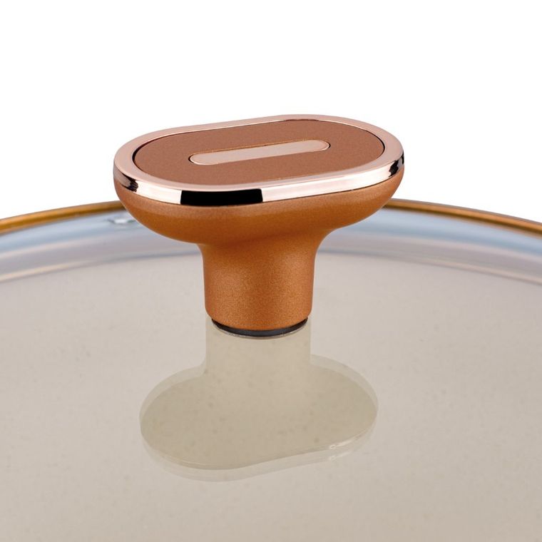 Starke Pro, Texture Copper, patelnia wok z pokrywą, 28-8 cm