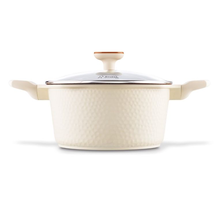Starke Pro, Texture Creamy, zestaw garnków z pokrywką i patelnia, 10 elementów