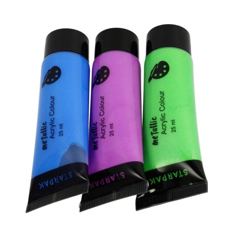 Starpak, farby akrylowe, metaliczne, 8 kolorów, 25 ml