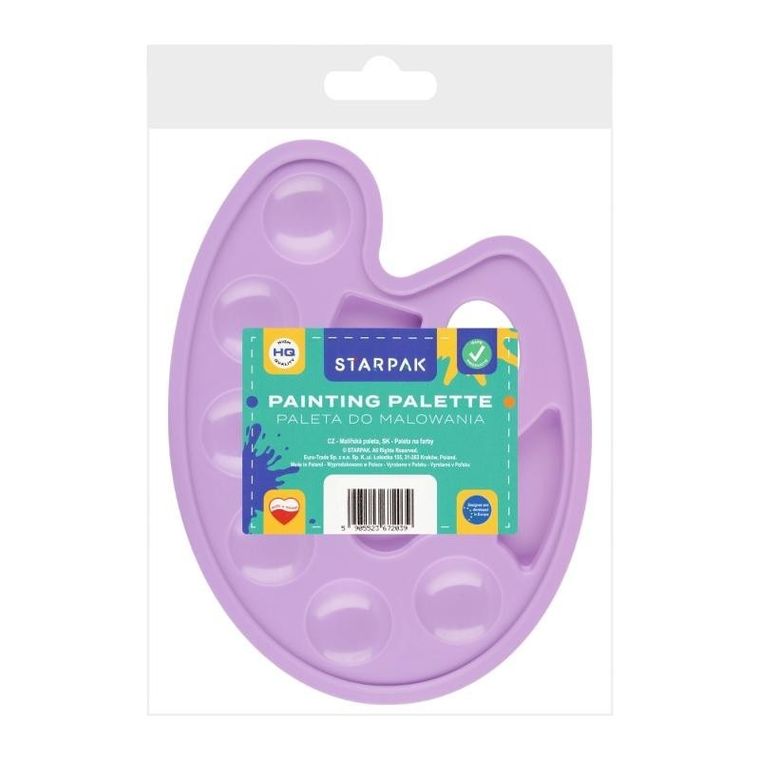 Starpak, paleta do farb, owalna, pastelowa fioletowa