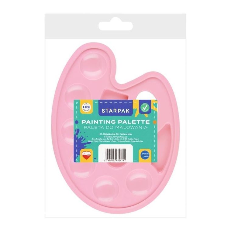 Starpak, paleta do farb, owalna, pastelowa różowa