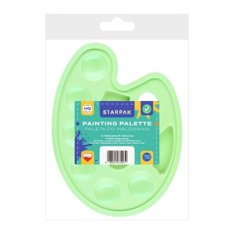 Starpak, paleta do farb, owalna, pastelowa zielona