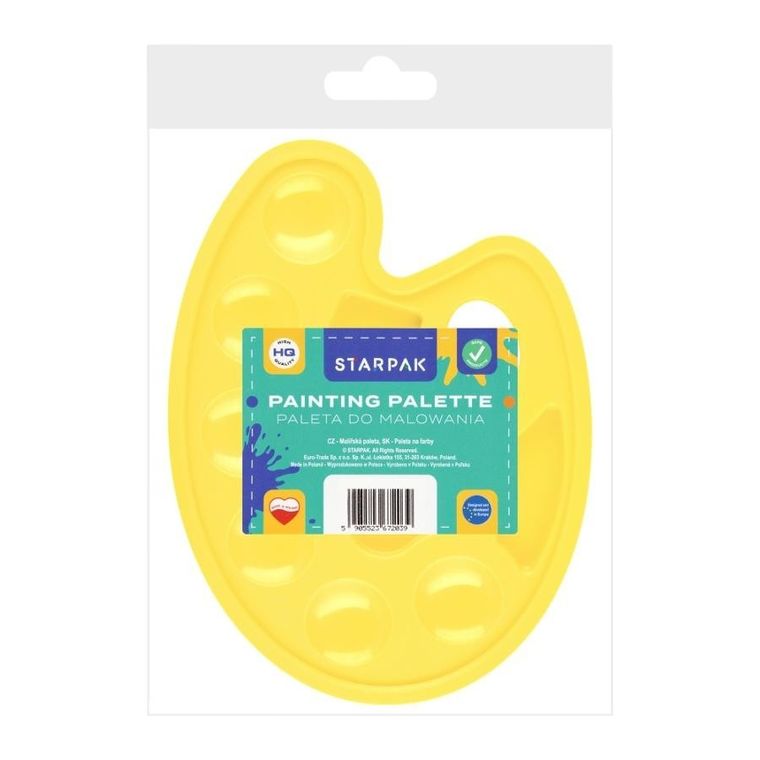 Starpak, paleta do farb, owalna, pastelowa żółta