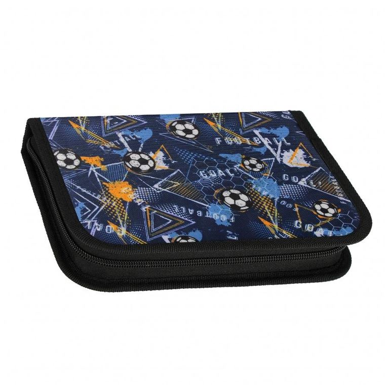 Starpak, piórnik rozkładany, pojedynczy, z wyposażeniem, Football Blue