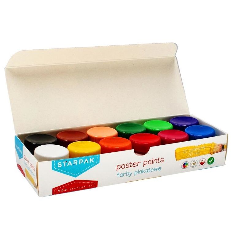 Starpak, School, farby plakatowe, 12 kolorów