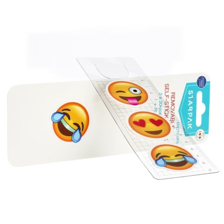 Starpak, zakładka indeksująca z linijką, Emoticon, 40 mm, 3-20 kartek