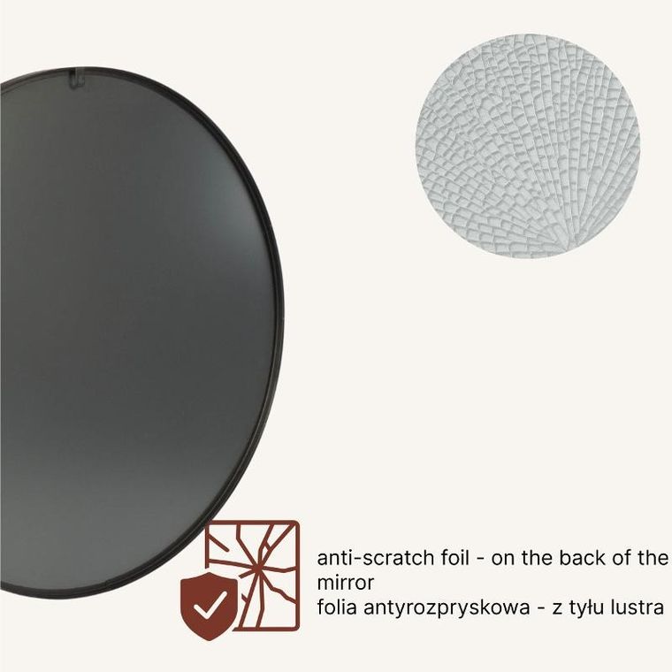 Stilovo, Noor, lustro okrągłe, metalowa rama, 80 cm