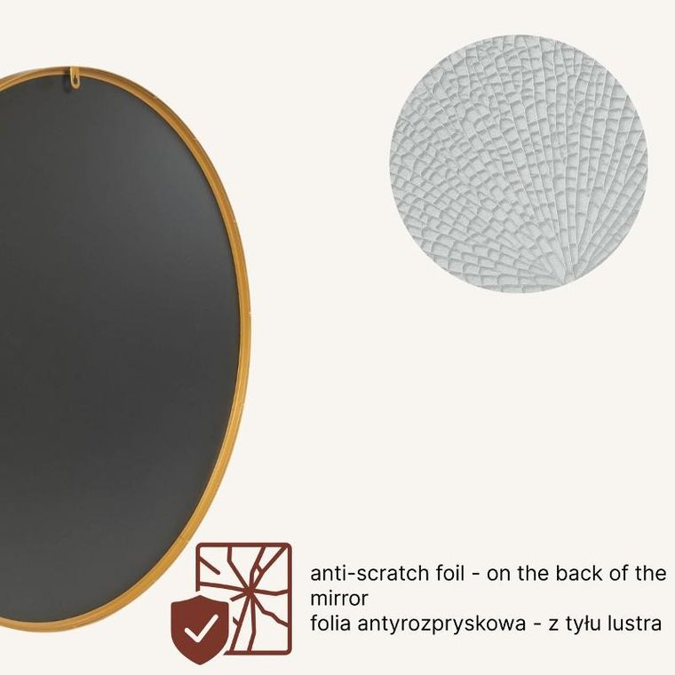 Stilovo, Noor, okrągłe lustro, metalowa rama, 80 cm