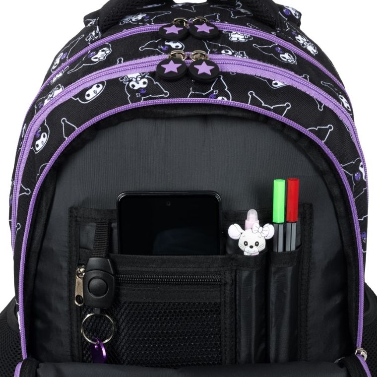 St.Majewski, Kuromi, plecak szkolny, 4-komorowy, Black