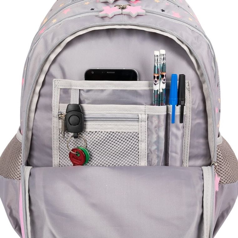 St.Majewski, My Little Friend, plecak szkolny, 3-komorowy, Grey Cat