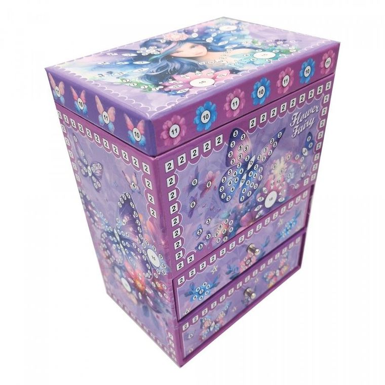 Stnux, Flower Fairy, szkatułka do dekorowania, mozaika, Iris