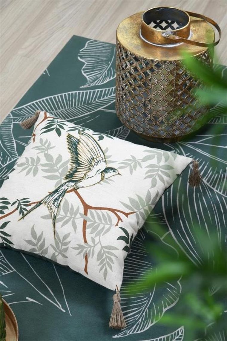 Stof, poduszka dekoracyjna, Botanys, z frędzlami, 40-40 cm