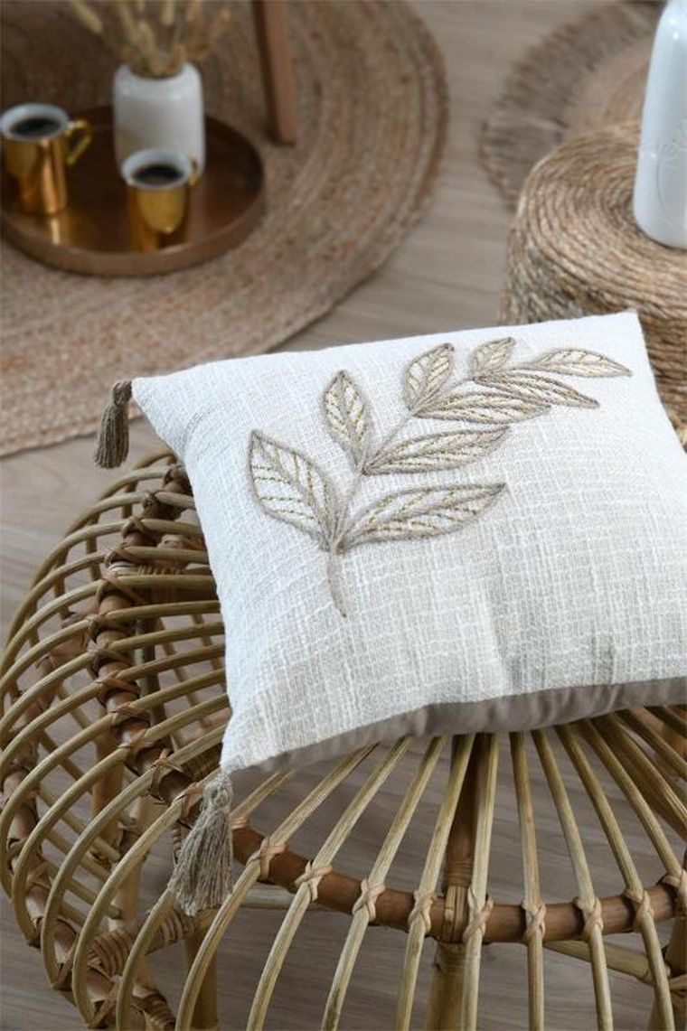 Stof, poduszka dekoracyjna hemera z frędzlami, 40-40 cm